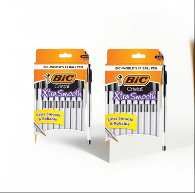 Bic Cristal Stic Medium Ball Pen, Black 10 ea, 2 packs