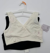 Auden Maternity Nursing Bras 2-Pack Women's M White Black NWT Read