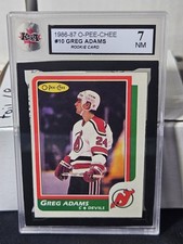 86-87 O-Pee-Chee Greg Adams Rookie KSA 7 🚨🚨🚨 New Jersey Devils 