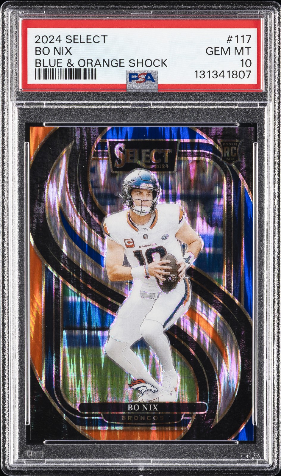2024 PANINI SELECT BLUE & ORANGE SHOCK #117 BO NIX 20/35 PSA 10