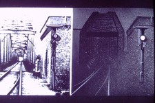 Altes Glas-Dia - Eisenbahnsignale, Vorsignal