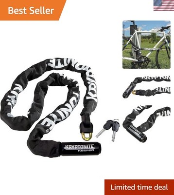 Keeper 712 Bike Chain Lock, 4 Feet Long Heavy Duty Anti-Theft Bicycle Chain L...