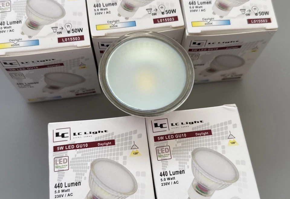 6x LC GU10 LED 5W 440lm 6000K Spot Strahler Leuchtmittel Einbaustrahler 230V - Bild 4 von 4