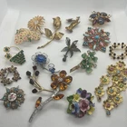 Vintage Costume Jewelry Lot Brooches Pins Earrings Flower Animal Holiday 16 Pcs