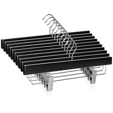 Lotus Wood Pants Hangers, Black Wooden Skirt Short Jeans Trouser Hanger with ...