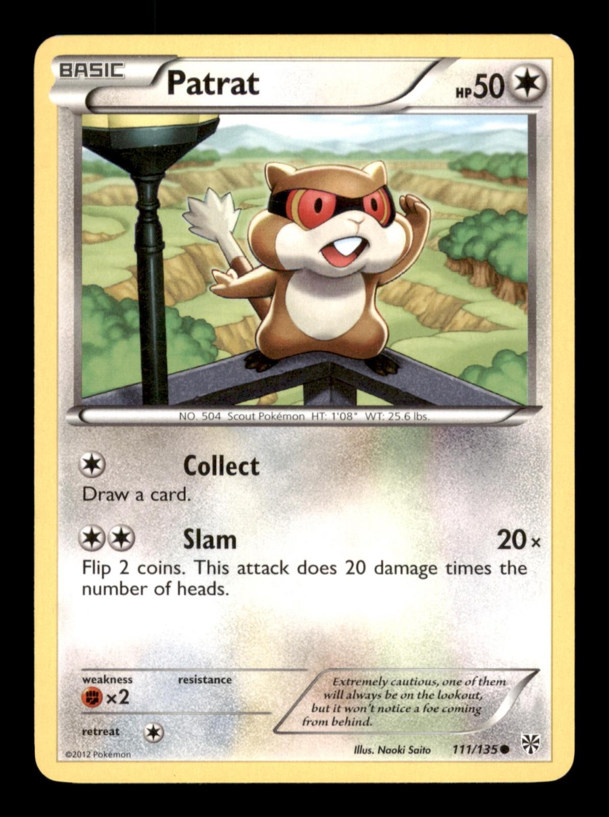 Patrat 111/135 Plasma Storm Pokemon TCG Moderately Played