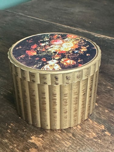 Vintage Seven Piece Italian Florentine Coaster Set With Storage Box