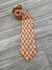 Vintage Burberrys London Silk Floral Pattern Pink Tie 57in