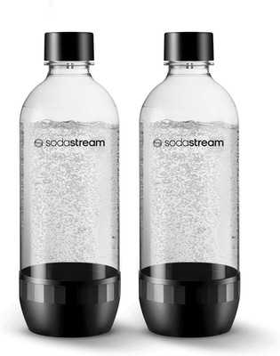1L Classic DWS Carbonating Bottle Black (Twinpack), Pack of 2