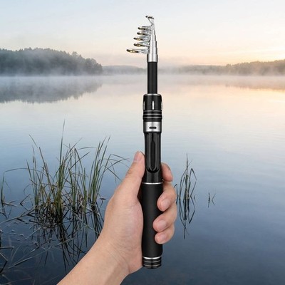 Carbon Teleskop Angelrute für Mini Fixed Spool oder Casting Einsatz 1,6m 2,4m