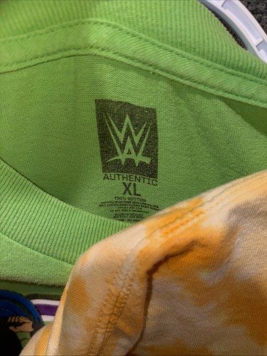 John Cena WWE Lime Green Respect T-Shirt Size X-Large “Never Give Up” Lot - Picture 9 of 11