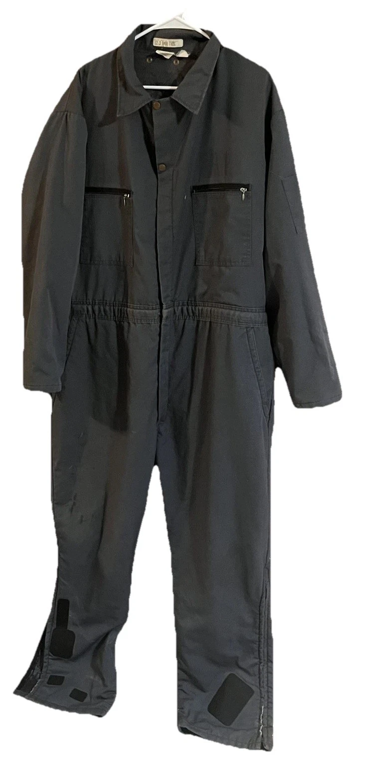 Vtg Unitog Coveralls Mens X Large Regular Gray Insulated Twill Union USA Work