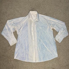 Bare Fox Collection Button-Down Men's Size XLarge Blue/White Long Cuffs