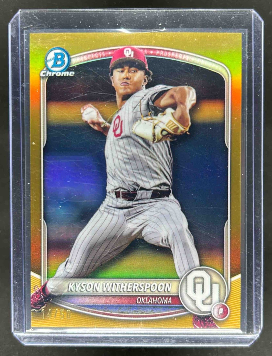 2025 Bowman Draft Kyson Witherspoon Chrome College Variation Gold Refractor #/50