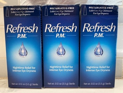 Refresh P.M. Lubricant Eye Ointment 0.12 oz. 3.5g x3 Boxes Exp: 06/2028