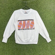 Vintage 90s Phoenix Suns Sweatshirt Mens Medium NBA USA Made Crewneck Thin White