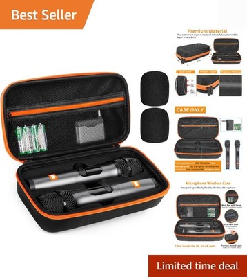 Compatible with J-B-L wireless Two Mic System, Partybox Mic Portable Storage ...