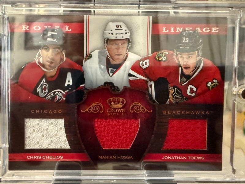 2012 Rookie Anthology Chris Chelios Jonathan Toews Marian Hossa Patch Blackhawks