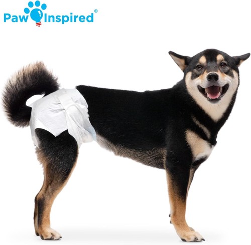 Paw Inspired 32ct Disposable Dog Diapers | Female Medium (32 Count), White - Picture 4 of 6