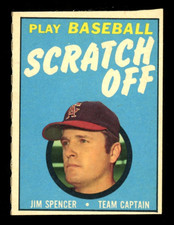 1970 TOPPS PLAY BASEBALL SCRATCH OFF Jim Spencer White EX-NM UNSCRATCHED Angels