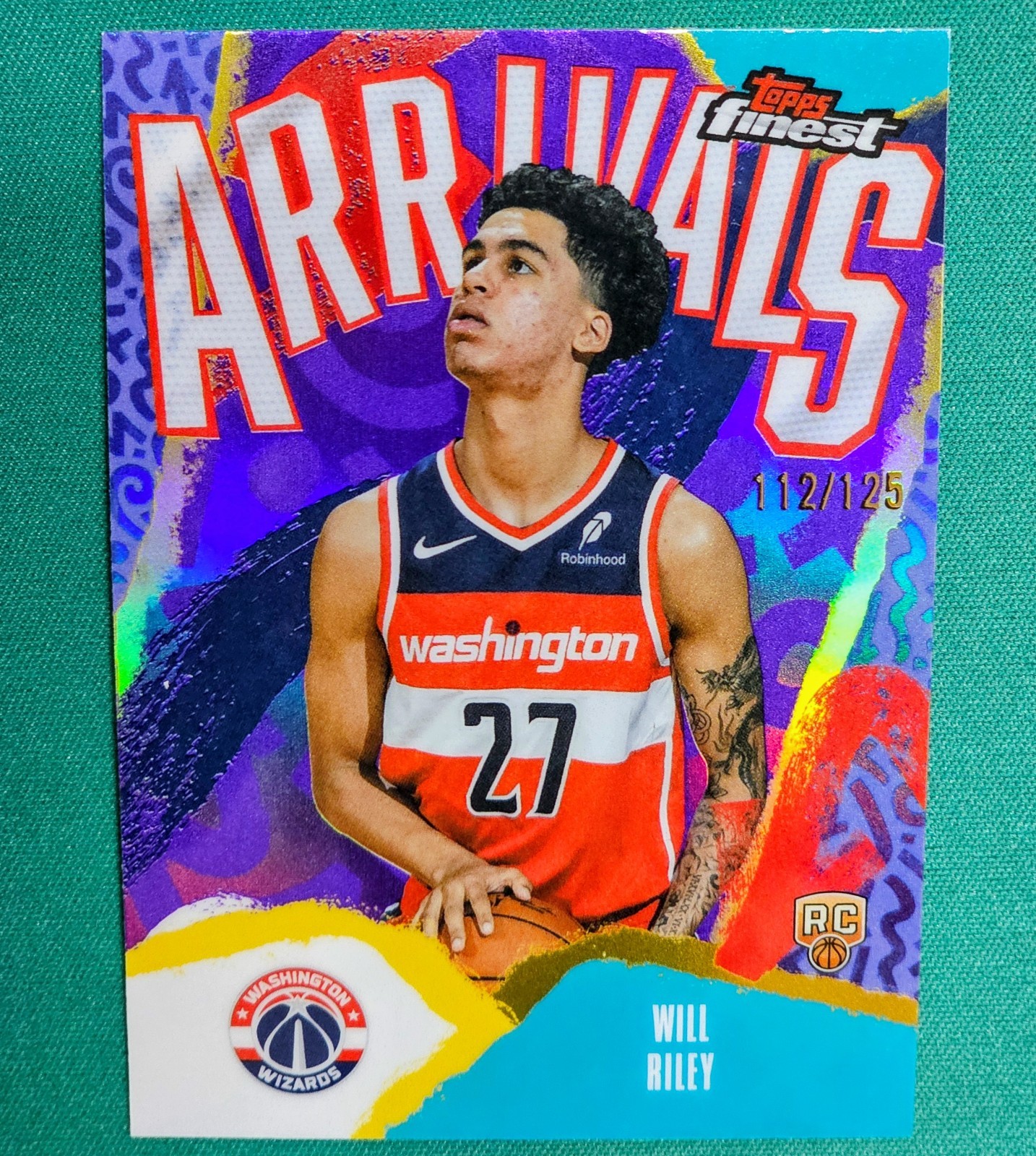 2025-26 Topps Finest - Arrivals Will Riley #A-21 Purple X-Fractor /125 (RC)