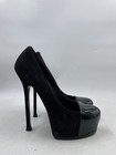 Yves Saint Laurent Tribute Two black Suede Patent Leather Pumps W 9 — photo 3