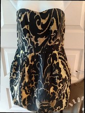 H&M womens Black & Gold Strapless Party Dress – Size 10 (EU 38)
