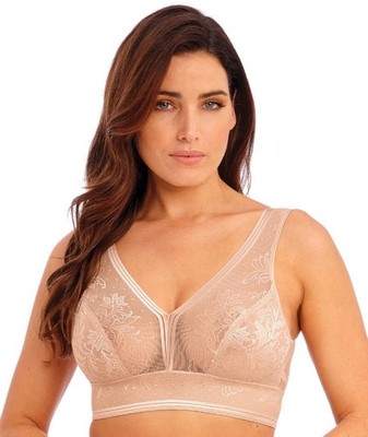New Women's WACOAL 810340 Rose Dust Net Effect Soft Bralette Size 36
