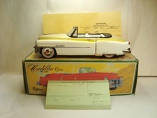 1950's Japan tin friction custom Cadillac painted 2 tone with box  paperwork