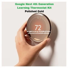 Google Nest 4th Gen Learning Thermostat Kit GA05171-US POLISHED GOLD
