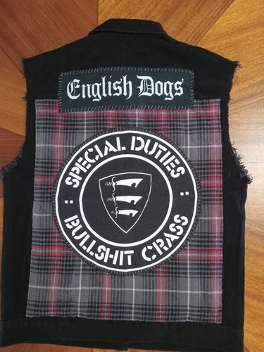 DIY Punk Vest, Unworn, SMALL, Special Duties, Chron Gen, English Dogs, UK Subs - product listing photo