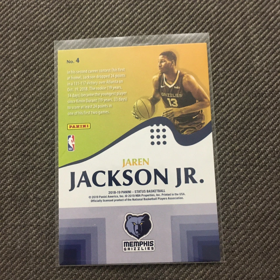 2018-19 Panini Status Rookie Prominence Jaren Jackson Jr. #4 Memphis Grizzlies - Image 2 of 2