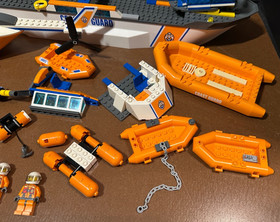 LEGO City Coast Guard Boat & Helicopter parts rafts minifigures partial sets