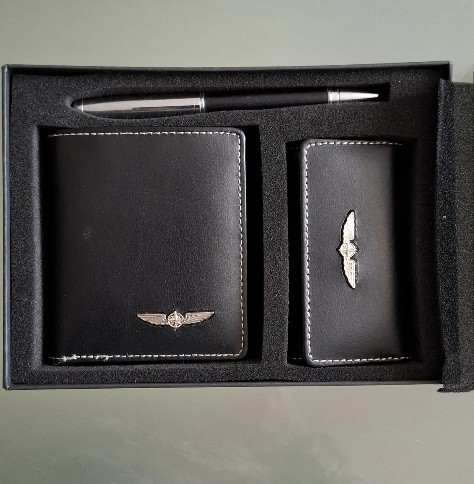 " PILOT WALLET SET" Portafoglio Portachiavi E Penna Originali Serigrafati Regalo - Imagen 2 de 4