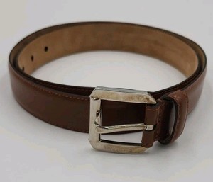 IDORA Vera Pelle Leather Belt Made in Italy Brown Gold Hardware Size 70cm (XS-S) Vera Pelle Brown Leather Belt for sale | eBay main image 4