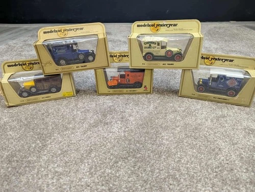 Vintage Matchbox Models of Yesteryear Diecast Cars Job Lot Of 5 (boxed)