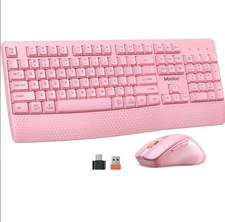 MEETION Wireless Keyboard and Mouse, Wrist Rest for PC/Computer/Laptop