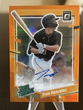 2023 Donruss Optic Rated Prospects Signatures Orange #13 Tres Gonzalez /25