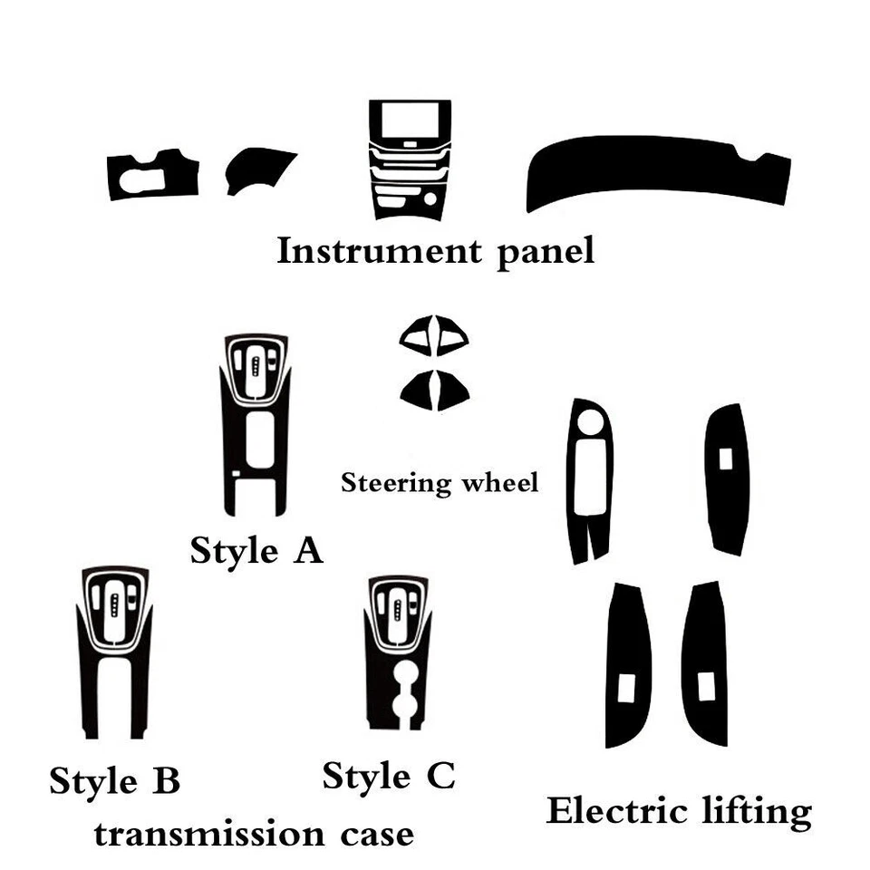 For Chevrolet Malibu 2012-2015 Carbon Fiber Pattern Interior DIY Trim Decals - Image 4 of 4