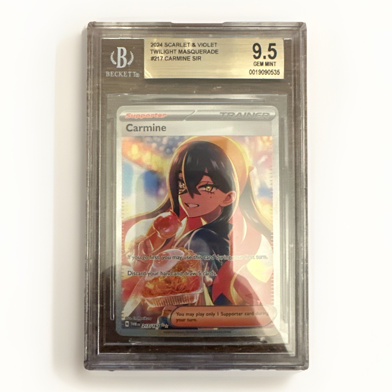 Beckett 9.5 Gem MINT Carmine 217/167 Special Illustration Rare Pokemon