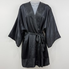 VTG Victorias Secret Gold Label Robe Womens OS Satin Kimono Romantic Asian