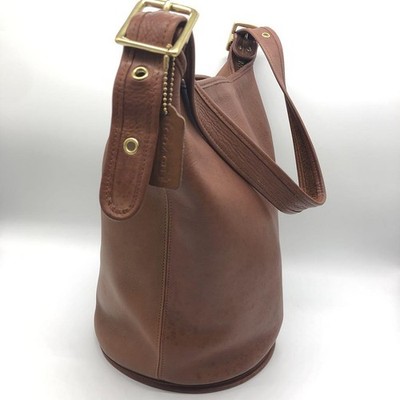 Old Coach 9085 Bucket Shoulder Bag Leather Brown Made in USA