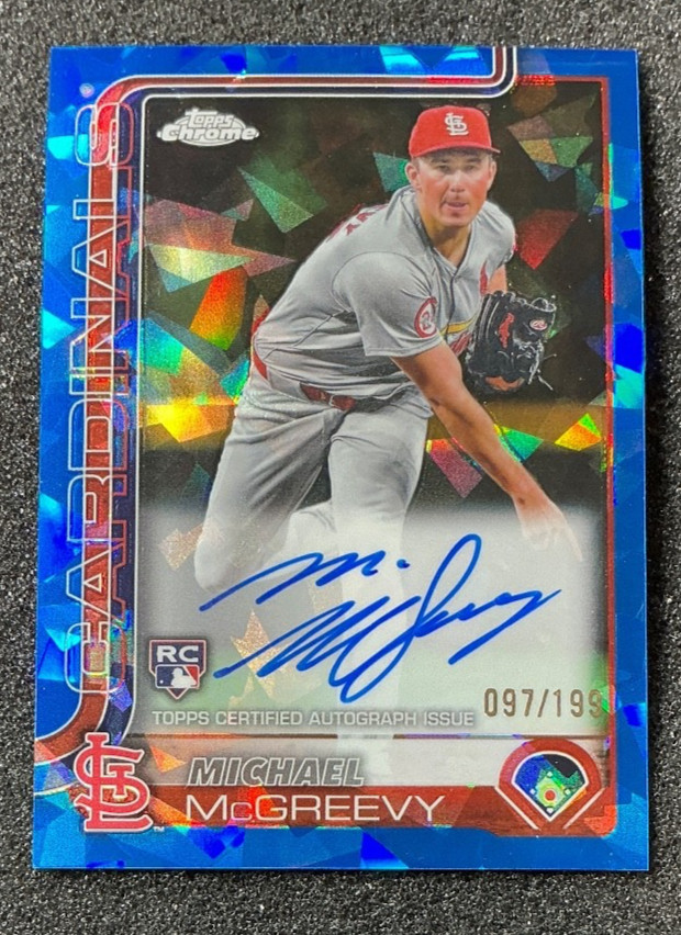 2025 Topps Chrome Sapphire Michael McGreevy Rookie Auto /199 Cardinals
