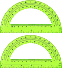2 Pcs 6 Inch Plastic Protractor Math Protractors 180 Degrees Angle Measurement,