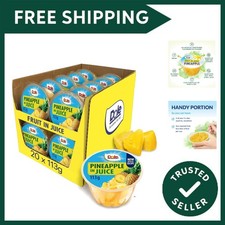 Pineapple in Juice Fruit Pots 20 x 113g, Fresh Fruit Chunks, Healthy Snack, N... 7.52 per kilo