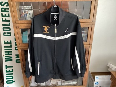 VTG Ferris State Bulldogs Basketball Black NIKE JUMPMAN Full Zip Jacket SZ XXL