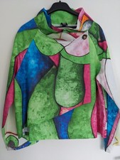 Extravagante Jacke Unikat Italy Mode, Größe L, bunt, Lagenlook