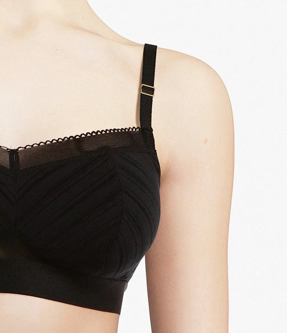 CHANTELLE 10A2 BETWEEN THE LINES Full Coverage BRALETTE~ BLACK S NWT $68 - Image 2 of 4