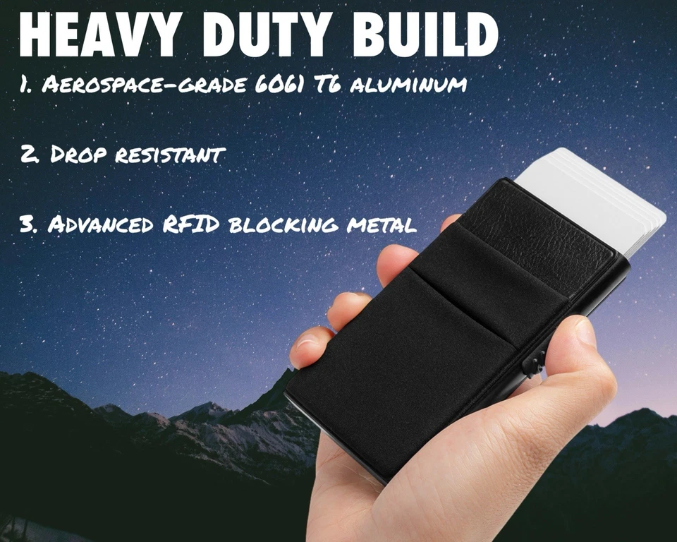 TILONSTAR Cartera Delgada para Hombres Bloqueo RFID Bolsillo Frontal Portatarjetas Identificación para Airtag Foto 3 de 4
