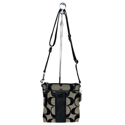 Coach Sutton Signature Swingpack Black Crossbody Purse